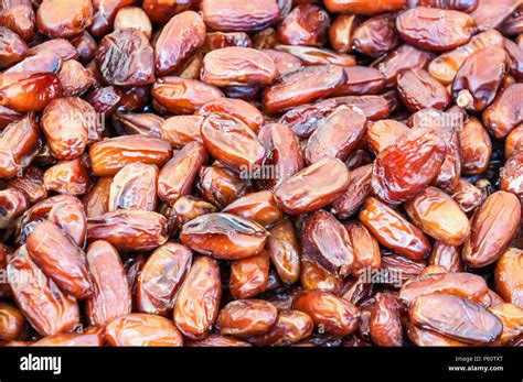 Organic Dates Dried Fruit For The Holiday Table Background Close Up