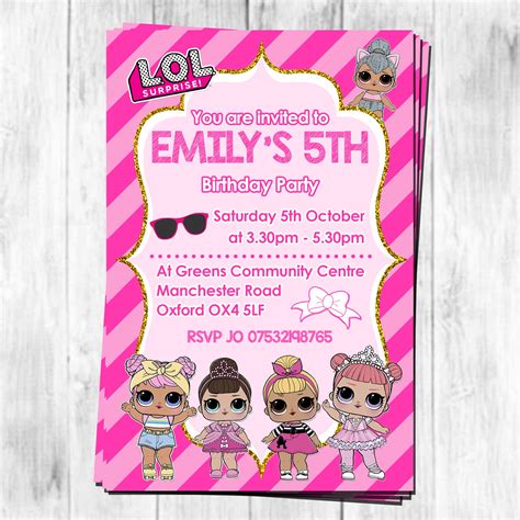 Editable Lol Surprise Dolls Birthday Invitation Instant Download Bobotemp Ph