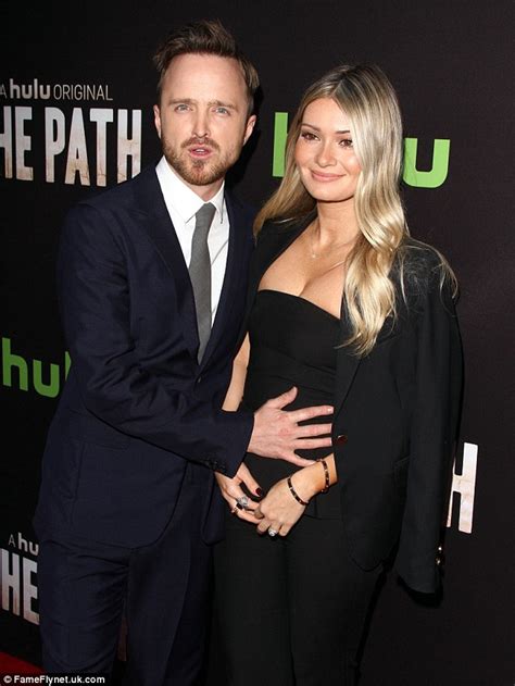 aaron paul can t take his eyes off wife lauren at the path premiere daily mail online