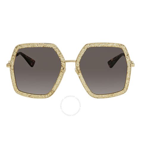 Gucci Gold Glitter Sunglasses Gg0106s 005 56 Gucci Sunglasses Jomashop