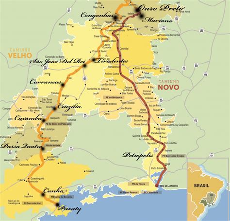 Caminho Velho Estrada Real Mapa