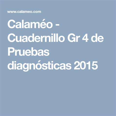 Calaméo Cuadernillo Gr 4 De Pruebas Diagnósticas 2015 Digital