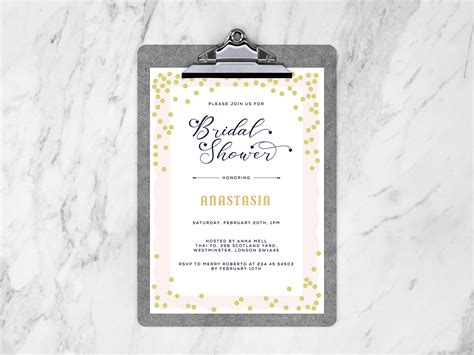 bridal shower invitation flyer printable design