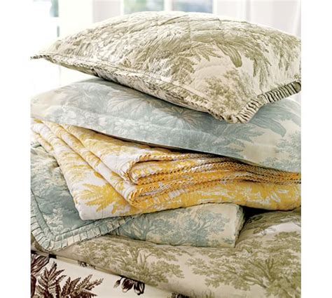 This quilt combines an irresistible combination of textures and colors to create a striking design. Matine Toile Quilt & Sham | Pottery Barn