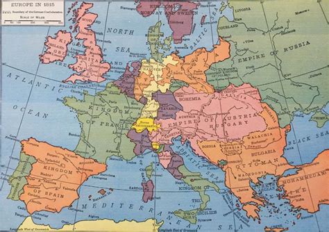 Europe In 1814 Rand Mcnally And Company 1946 Historical Maps Old