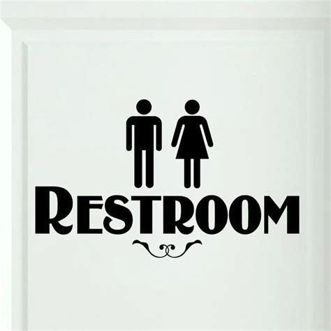 Men Women Toilet Sign Restrooms Sign Funny Sticker Wall Bathroom Door Sexiz Pix