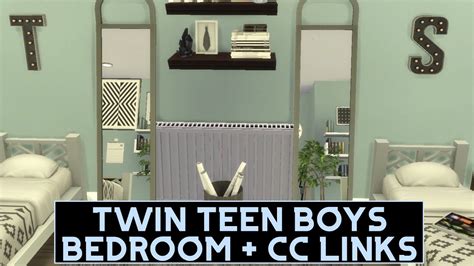 Twin Teen Boys Bedroom The Sims 4 Speed Build Cc Links