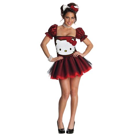 Hello Kitty Red Glitter Dress Adult Costume - PartyBell.com