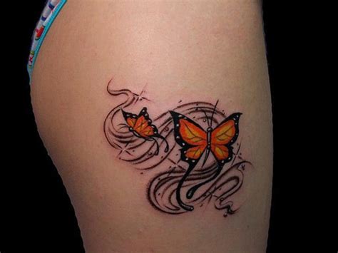 71 Pretty Butterfly Tattoos On Thigh Tattoo Designs