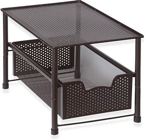 Simple trending under sink cabinet organizer with sliding storage drawer, desktop organizer for kitchen bathroom office, stackable, white 4.6 out of 5 stars 951 2 offers from $21.07 AmazonSmile - Simple Houseware Stackable Under Sink ...