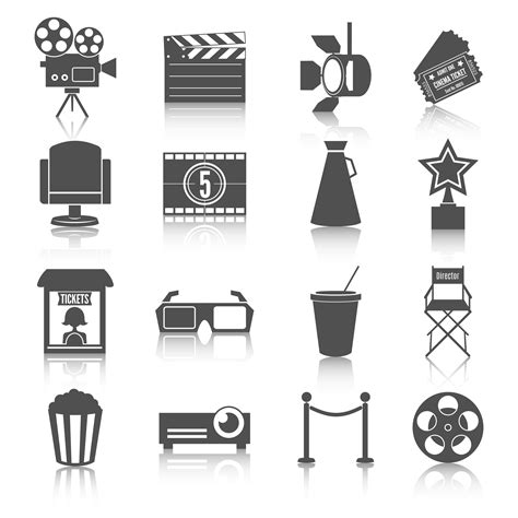 Cinema Entertainment Icons Set 459408 Vector Art At Vecteezy