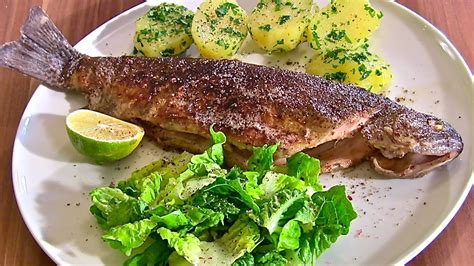 Forelle Müllerin Art- Forelle im Backofen - Forelle gebraten-Fisch braten