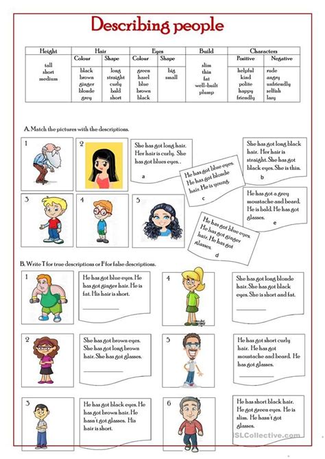 Describing People English Esl Worksheets For Distance Learning And
