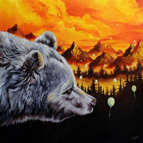 Grizzly Bear Original Oil Painting On Canvas One Of A Kind Etsy