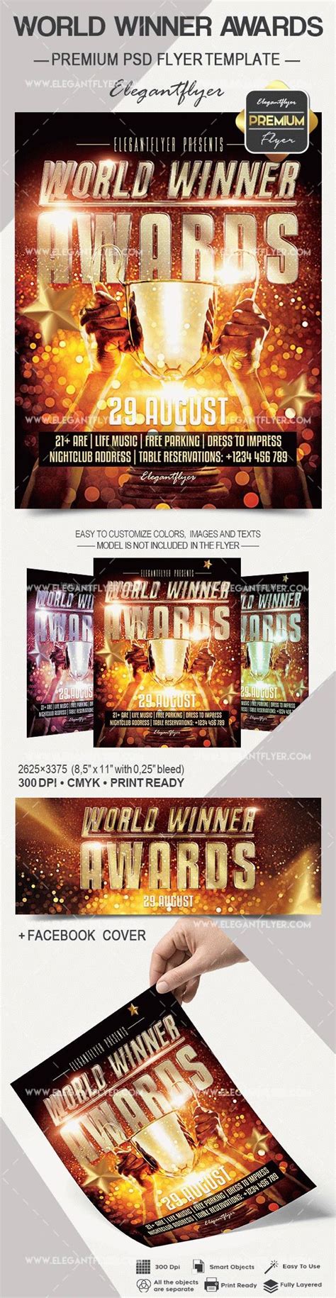 Black And Gold Luxury World Winner Awards Premium Flyer Template Psd