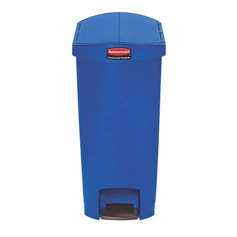 Rubbermaid Commercial Products Slim Jim Step On 13 Gal Blue Plastic