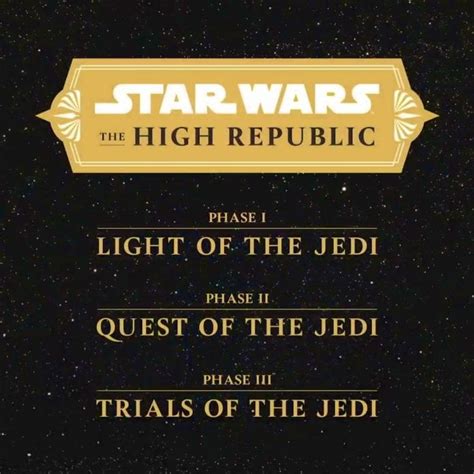 New Star Wars The High Republic Books Revealed And Details On Its 3