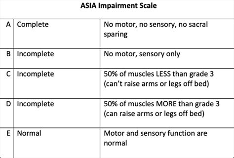 Asia Impairment Scale Understanding What It Is And How It Works