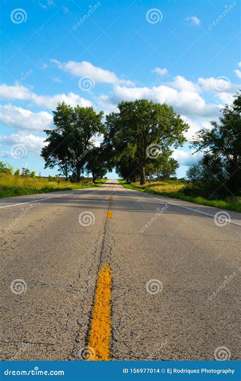 Open Road In The Midwest Stock Photo Image Of Asphalt 156977014