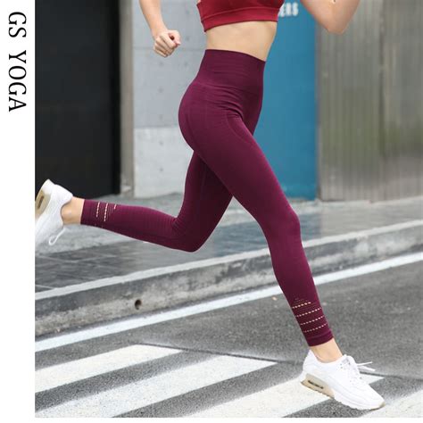 high waist stretched sports pants seamless gym clothes spandex running tights women sports