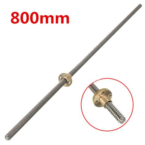 machifit 800mm lead screw 8mm thread lead screw 2mm pitch lead screw with brass nut sale