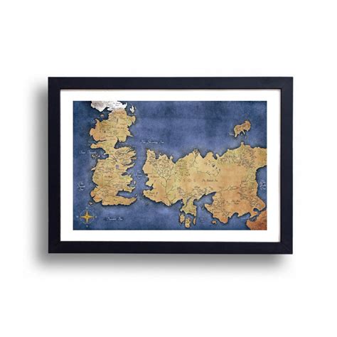 Game Of Thrones Map Of Westeros And Essos Game Of Thrones Etsy