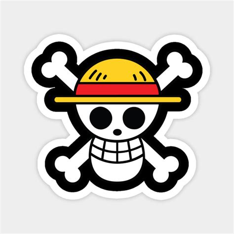 One Piece Flag Logo Onepiece Flag Cutest Logo Straw Hat Pir Magnet