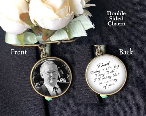 Wedding Bouquet Photo Charm Memorial Pin Groom Boutonniere Etsy Canada