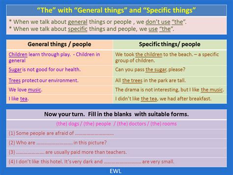 The With General Things And Specific Things English Grammar