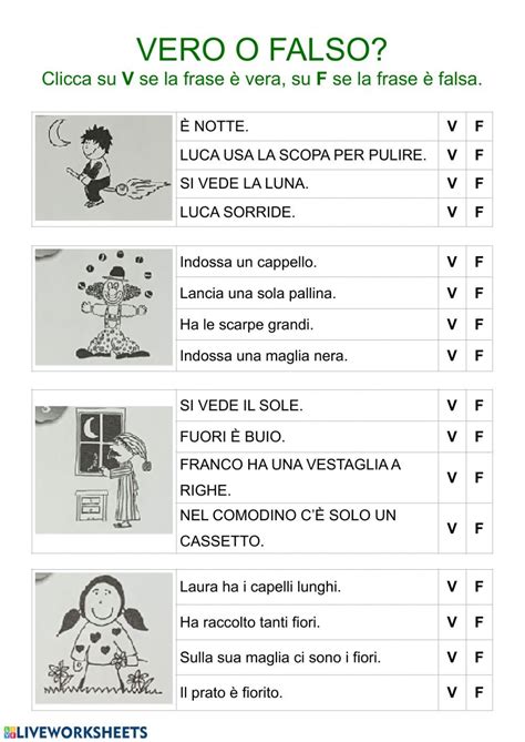 Lettura E Comprensione Online Worksheet For Prima Classe You Can Do The Exercises Online Or