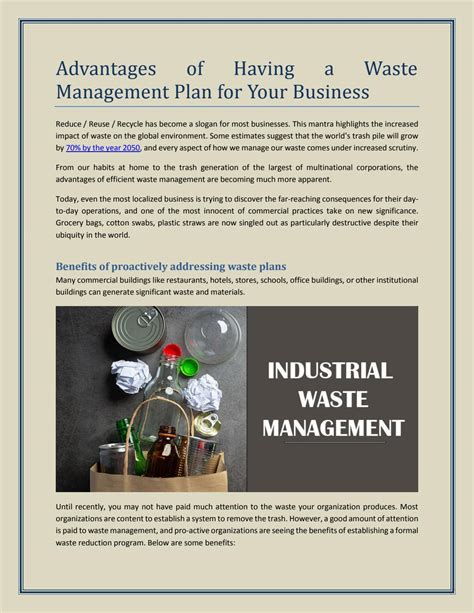 Advantages Of Having A Waste Management Plan For Your Business By