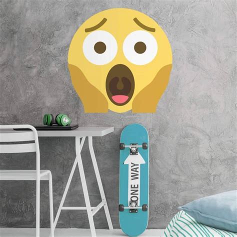 Wall Sticker Emoji Screaming In Fear Wall Art Com