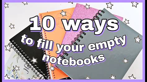 10 Ways To Fill Your Empty Notebooks 📕 Different Notebook Ideas Youtube