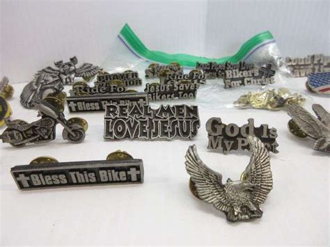 32 Metal Biker Vest Pins Each One Has A Different Statement Some
