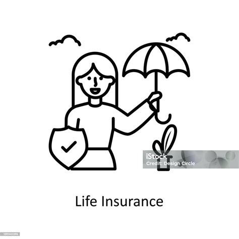 Life Insurance Vector Outline Icon Design Illustration Medical And Lab