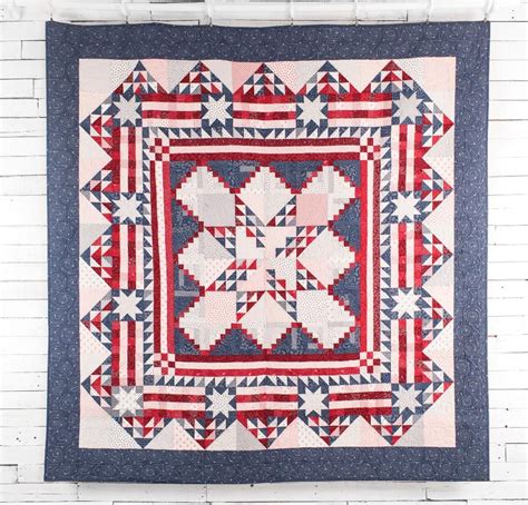 Colonial Manor Fabric And Old Glory Pattern Quilt Kit Quilting Kit
