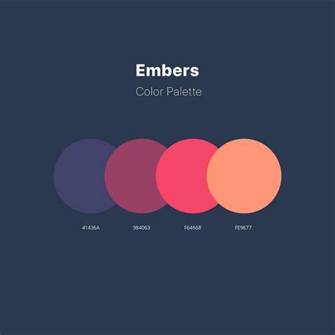 The Color Palette For Embers Is Shown In Three Different Colors