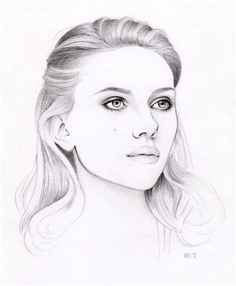 Drawings Scarlett Johansson Portrait Drawing