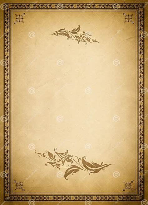 Old Paper Backdrop And Old Fashioned Border Stock Photo Image Of