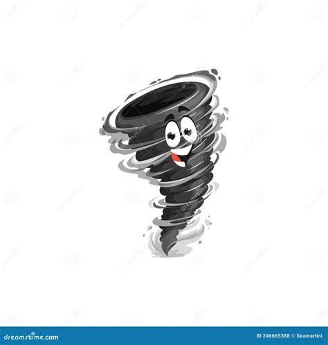 Cartoon Tornado Character Funny Vector Storm Stock Vector