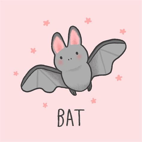 Premium Vector Cute Bat Cartoon Hand Drawn Style