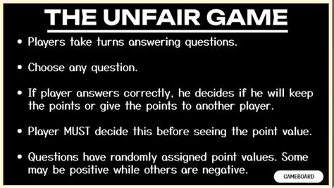 The Unfair Game Template With Scoreboard