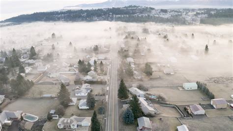 Drone Spokane Valley Morning Fog East Youtube