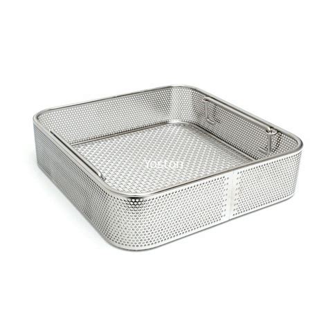 Perforated Surgical Instrument Sterilization Containers Basket Trays