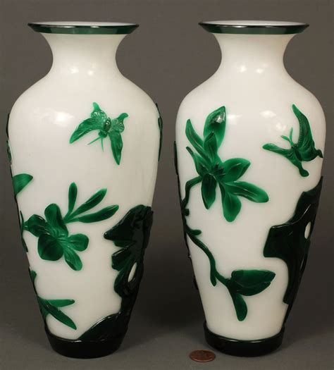 Lot 236 Pair Of Chinese Peking Glass Vases