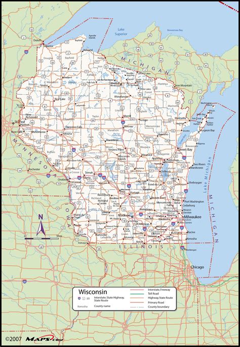 This Wisconsin Wall Map Delivers Just The Right Amount Of Information