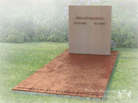 Grafsteen Teakhout Met Cortenstaal Den Hollandsche Gedenktekens