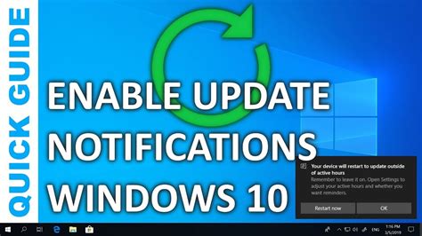 How To Enable Update Notifications In Windows 10 Youtube