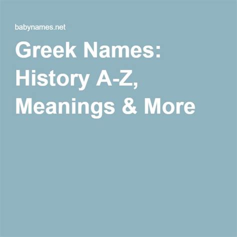 Greek Names History A Z Meanings And More Greek Names