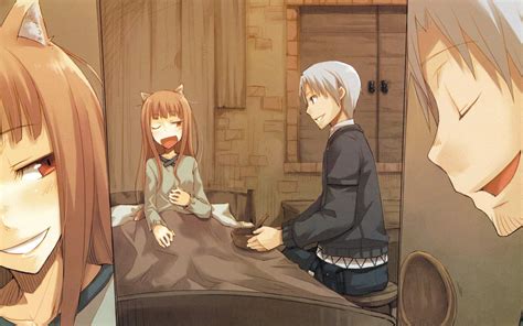 Holo And Kraft Lawrence From The Anime Series Spice And Wolf 狼と香辛料 Anime Girls Spice And